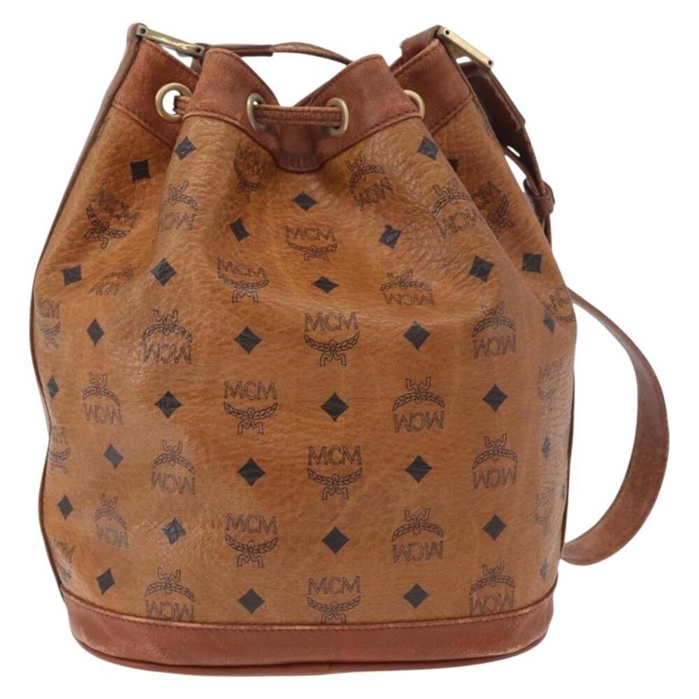 MCM Visetos Logogram Shoulder Bag Brown